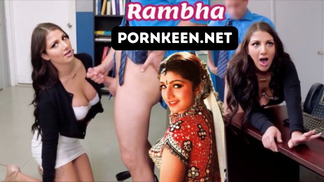 Rambha Goes Horny Giving Handjob in Office Fake